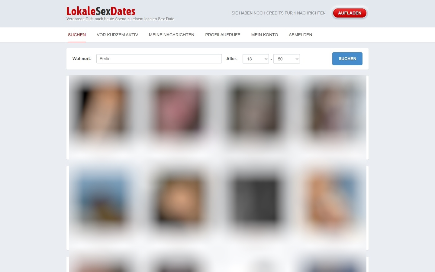 LokaleSexDates.de Mitgliederbereich