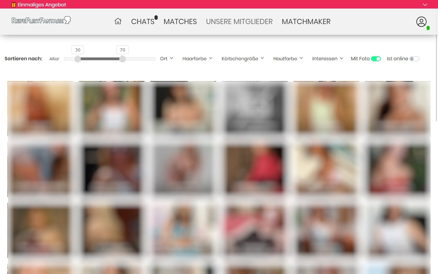 ReifeFlirtFantasie.com Mitgliederbereich