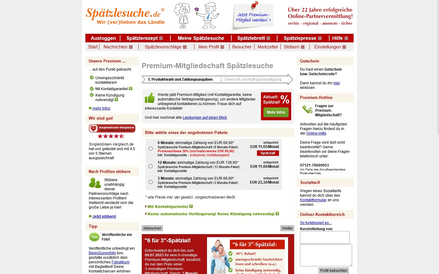 SpaetzleSuche.de Kosten