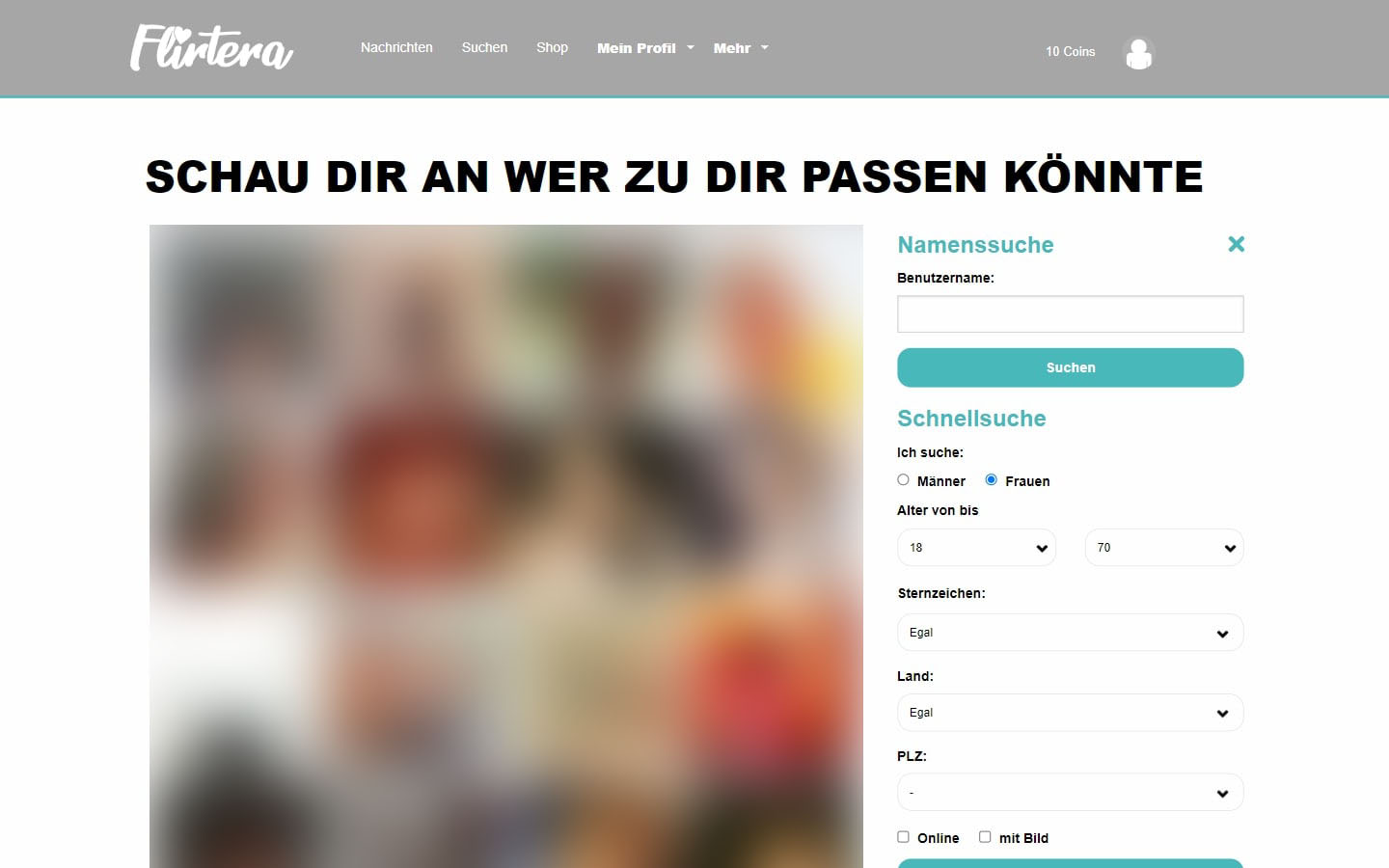 Flirtera.de Mitgliederbereich