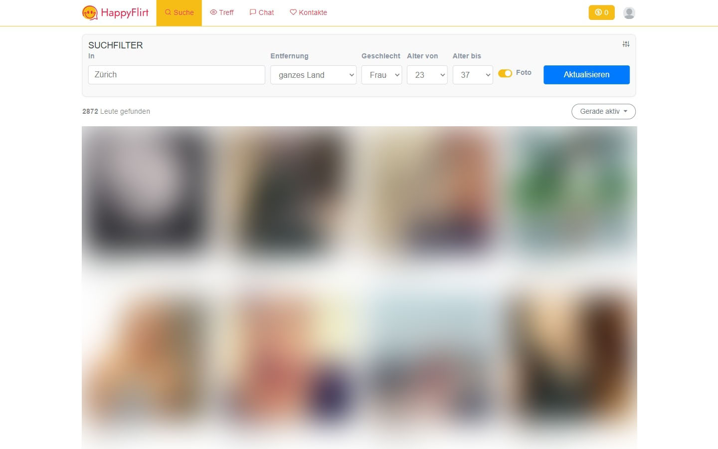 HappyFlirt.com Mitgliederbereich