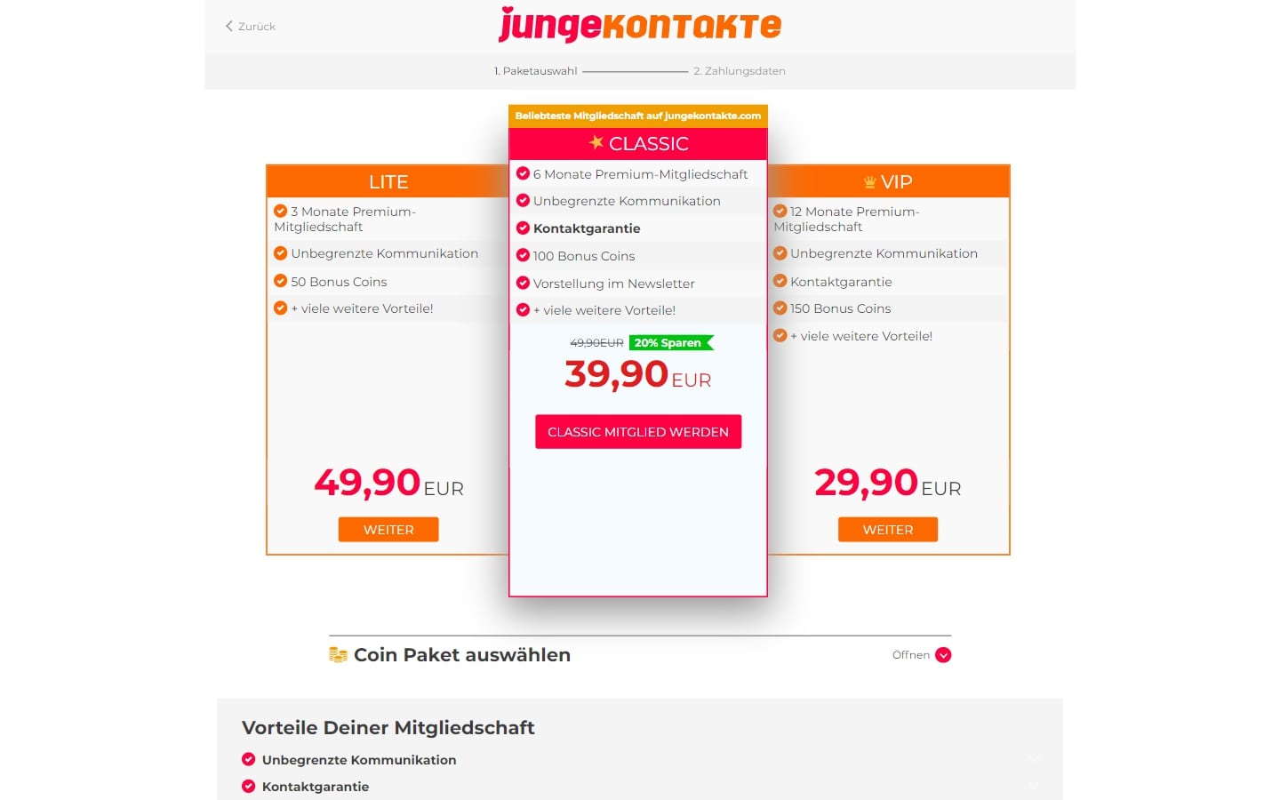 JungeKontakte.com Kosten