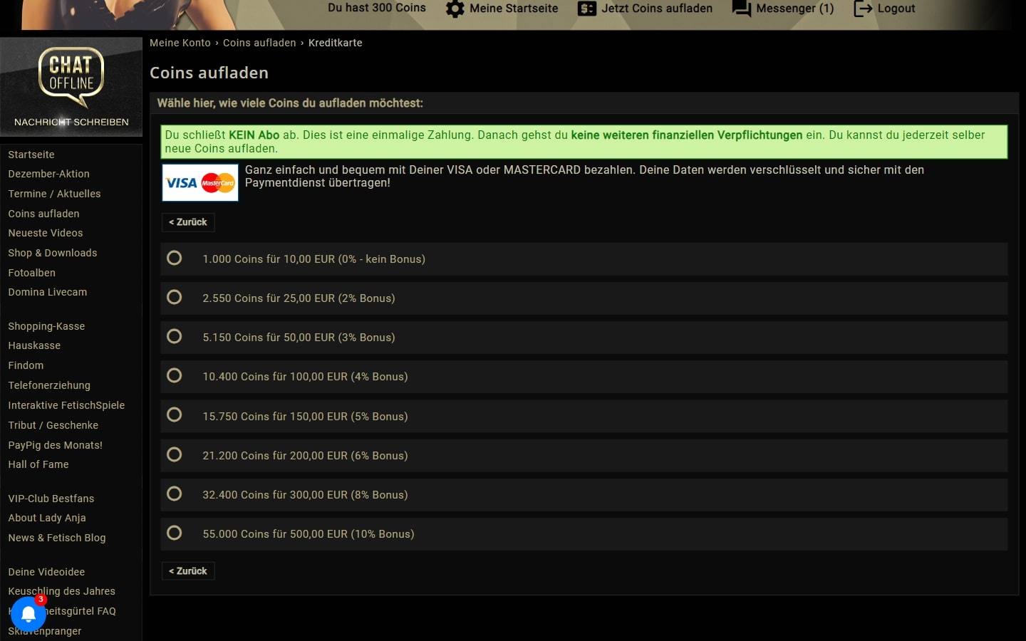 Lady-Anja.com Kosten