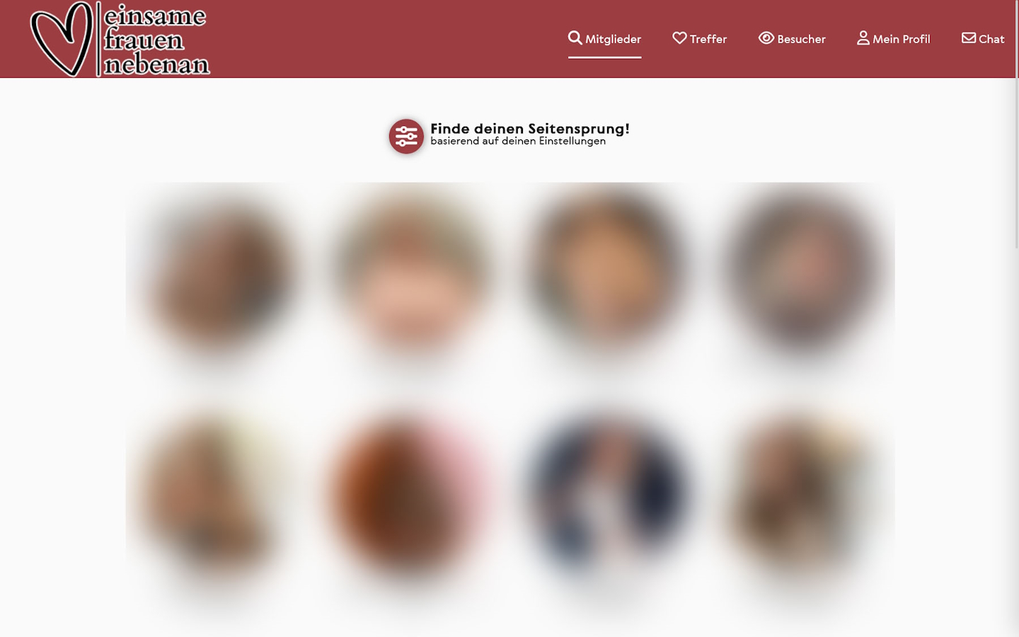 EinsameFrauenNebenan.com Mitgliederbereich