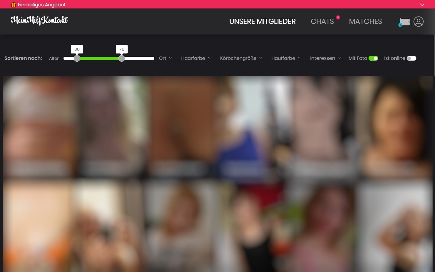 MeinMilfKontakt.com Mitgliederbereich