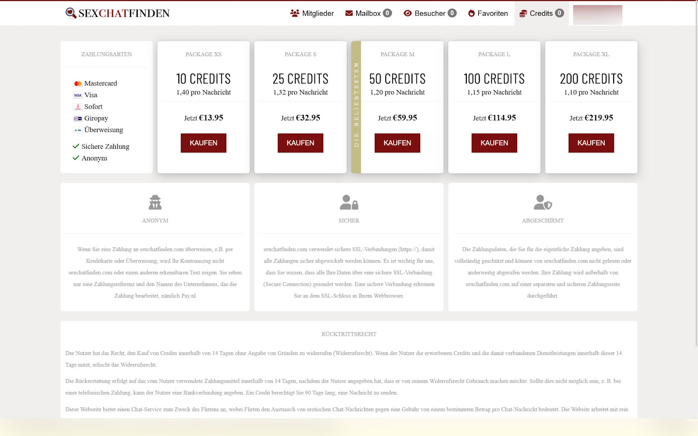 SexChatFinden.com Kosten