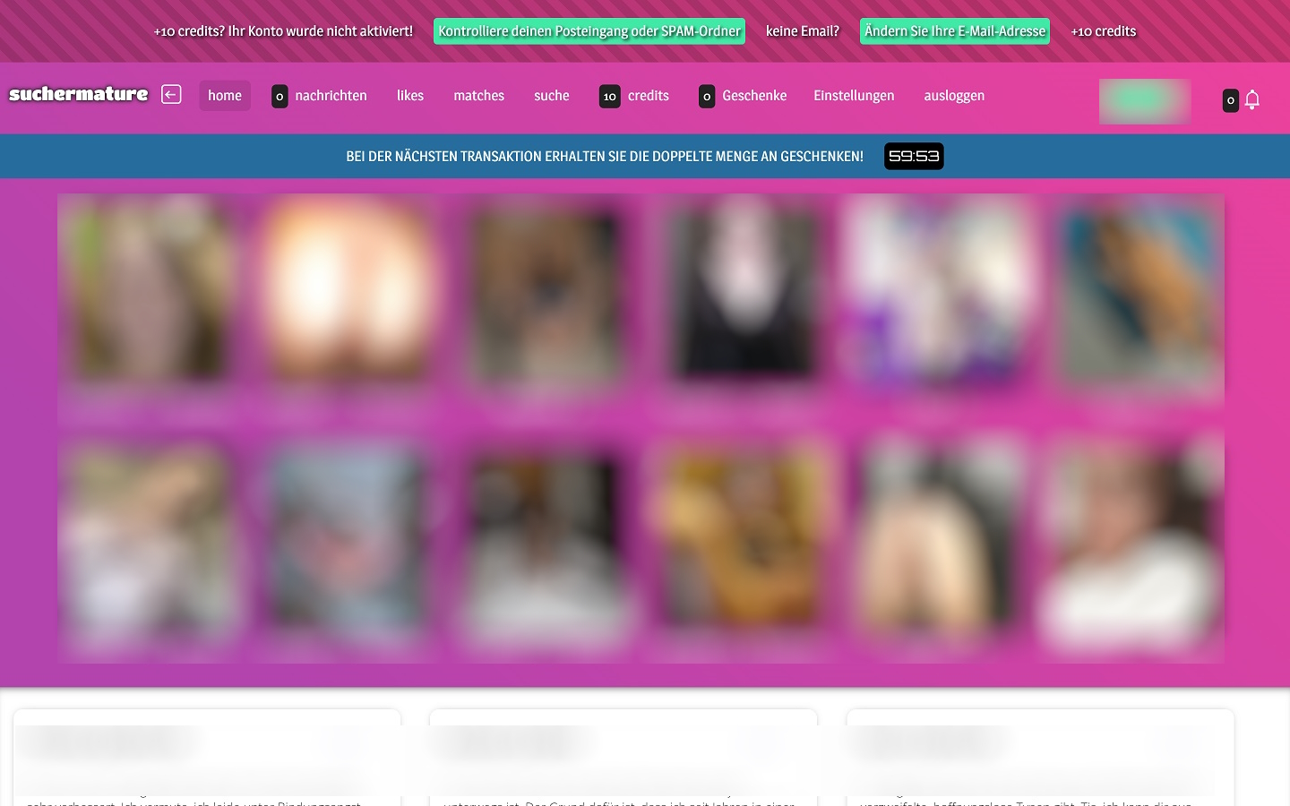 SucherMature.com Mitgliederbereich