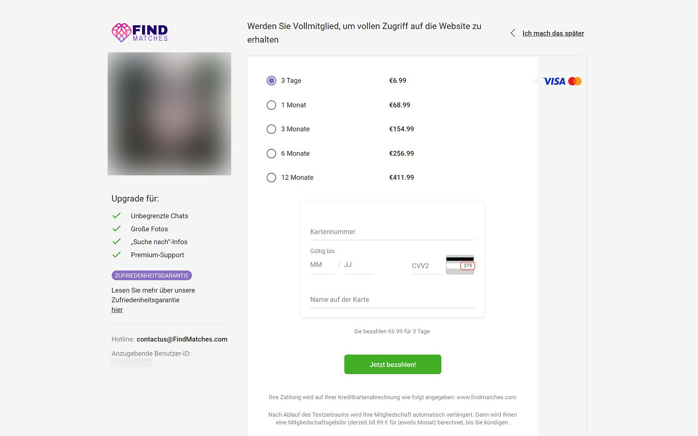 FindMatches.com Kosten