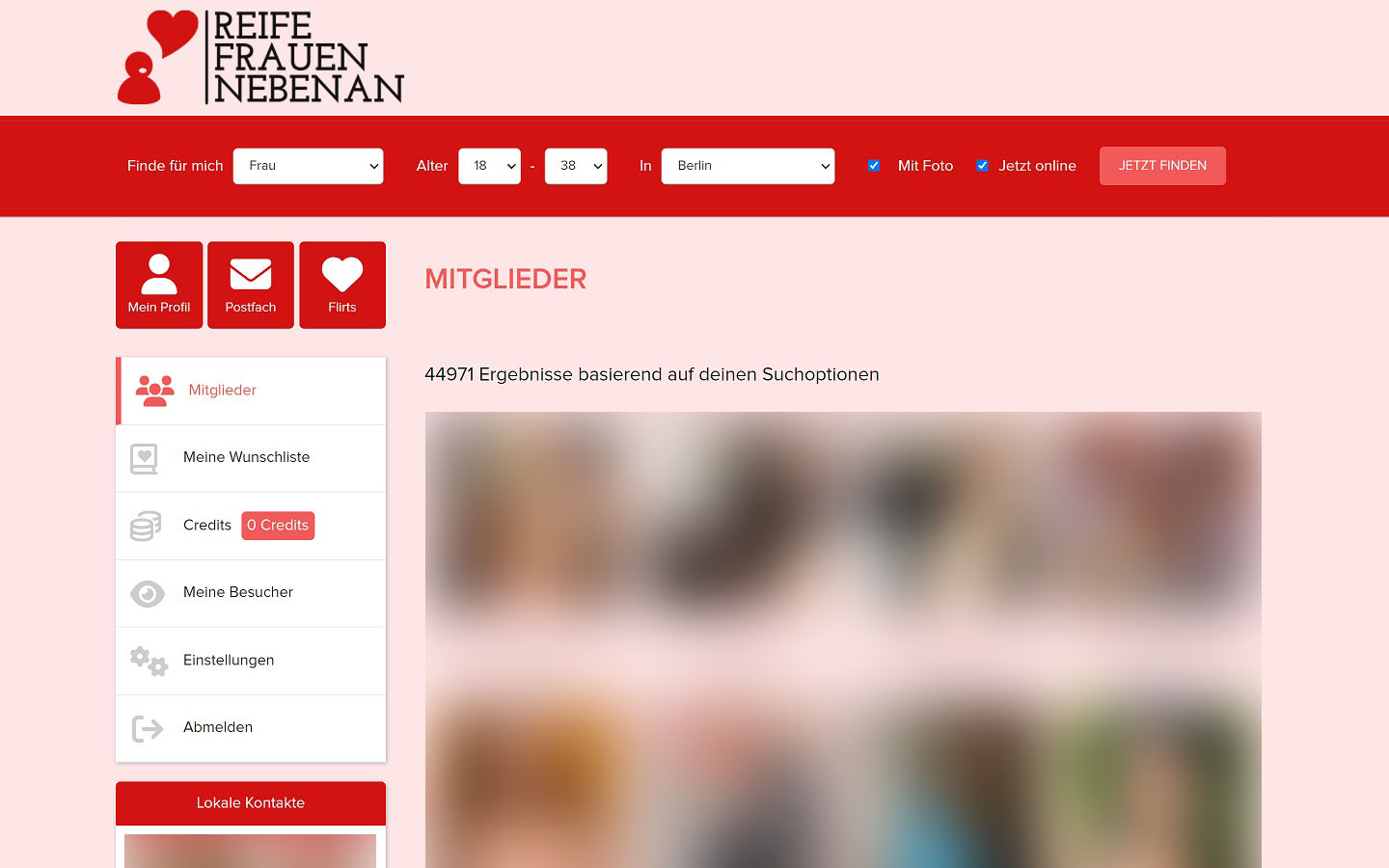 ReifeFrauenNebenan.com Mitgliederbereich
