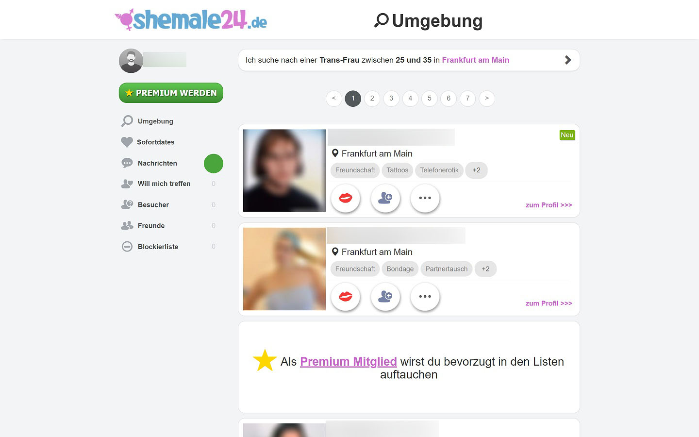 Shemale24.de Mitgliederbereich